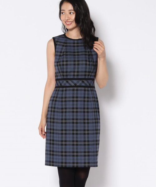 セール ポリエステル レーヨン ストレッチツイル タータンチェック ノースリーブドレス ブルックス ブラザーズ ウィメンズ Brooks Brothers Magaseek