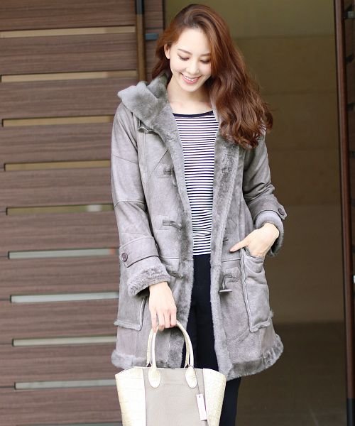 ムートンコート レディース ダッフルコート サンキョウショウカイ Sankyoshokai Magaseek