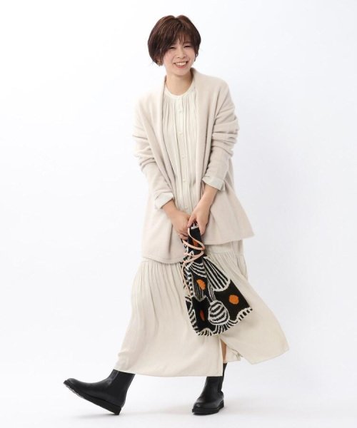 L サテンティアードシャツワンピース 洗える アンタイトル Untitled Magaseek