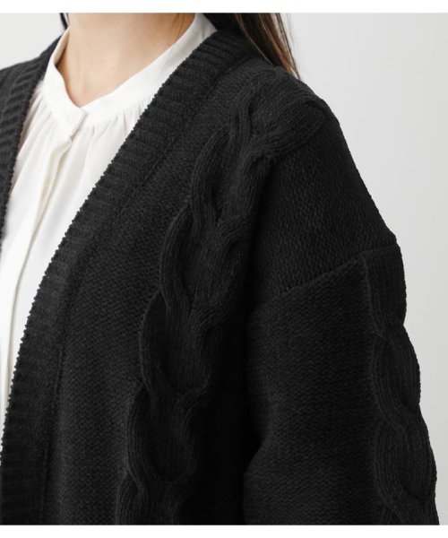 AZUL by moussy(アズールバイマウジー)/CHENILLE CABLE KNIT CARDIGAN/img16