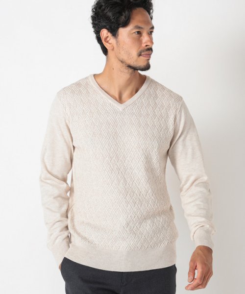 Men's Bigi(メンズビギ)/12GジャガードVネックニット/img06