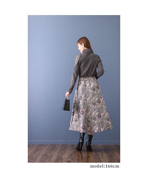 Sawa a la mode(サワアラモード)/光沢感が美しいジャガードフレアスカート/img15