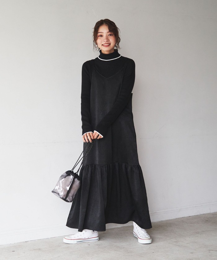 再値下げ 今年流行りのベロアのワンピースです タートルやtシャツなどと相性 ロングワンピース Revesetgateaux Fr