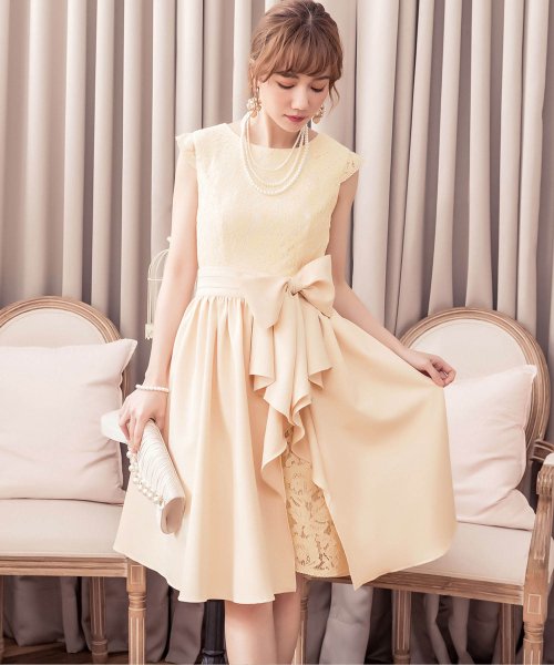 DRESS+(ドレス プラス)/バックリボン＆総レースワンピース＆スカートの結婚式ワンピース・お呼ばれパーティードレス/img01