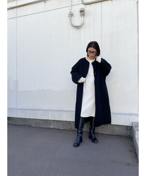 BLACK BY MOUSSY(ブラックバイマウジー)/no collar rever coat/img02