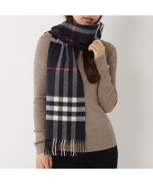 バーバリー マフラー レディース メンズ BURBERRY 8015542 A1222 ネイビー バーバリー マフラー BURBERRY A1222