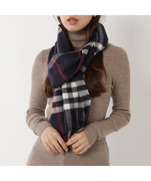バーバリー マフラー レディース メンズ BURBERRY 8015542 A1222 ネイビー バーバリー マフラー BURBERRY A1222