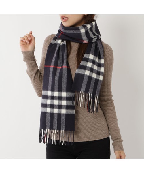 バーバリー マフラー レディース メンズ BURBERRY 8015542 A1222 ネイビー バーバリー マフラー BURBERRY A1222