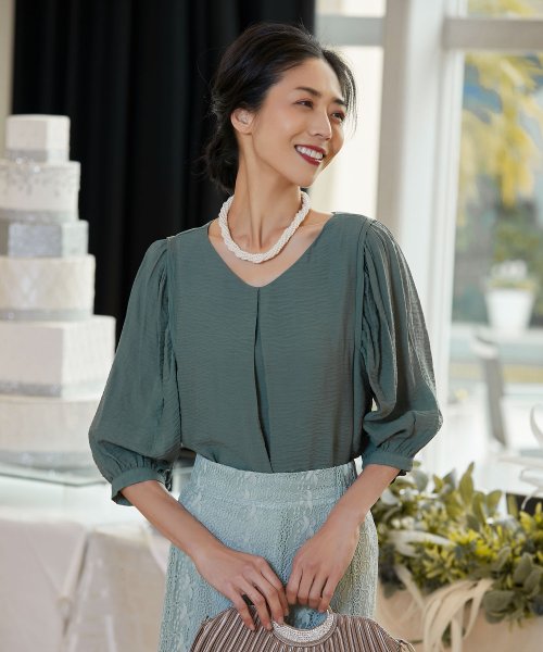 DRESS+(ドレス プラス)/インパーテッドタックドレスブラウス　トップス【結婚式】【パーティー】【フォーマル】【セレモニー】/img17