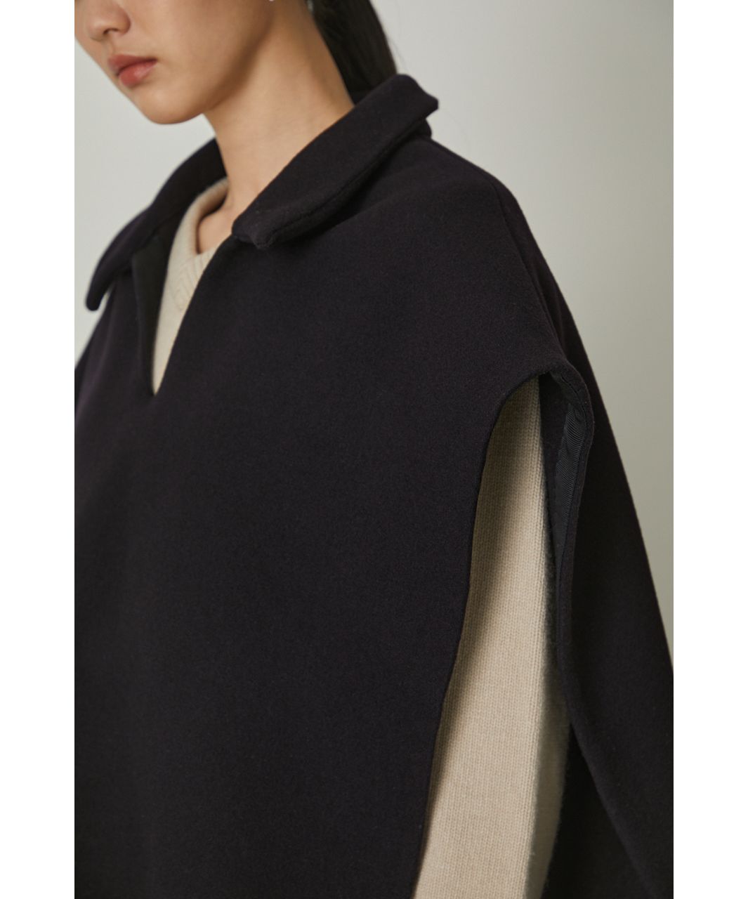 RIM.ARK  Rever melton wool poncho