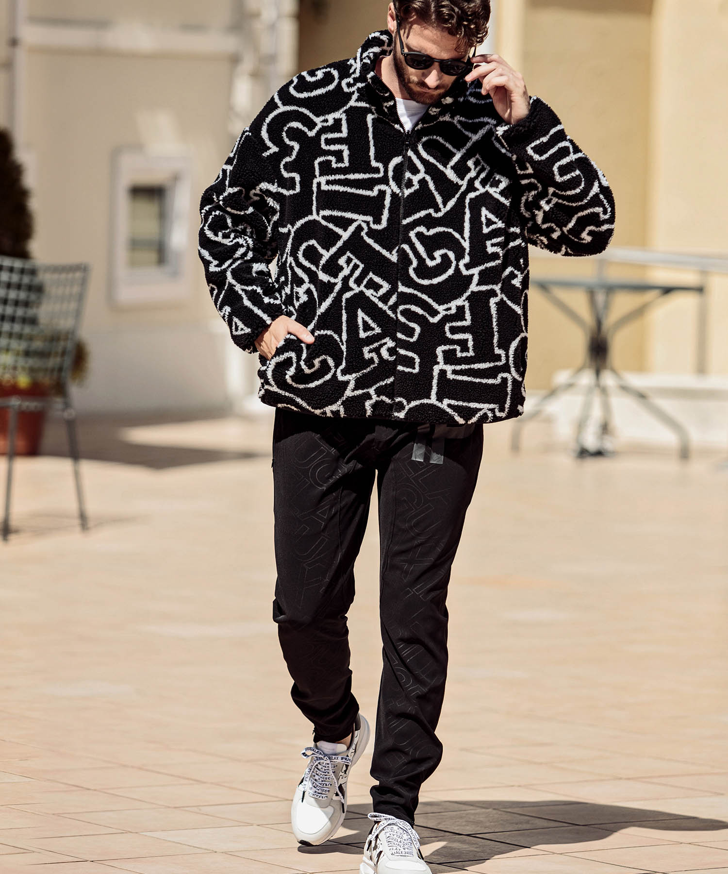 総柄ボアロゴトラックジャケット(504374210)|HANKYU MEN'S 総柄ボアロゴトラックジャケット(504374210)|HANKYU MEN'S