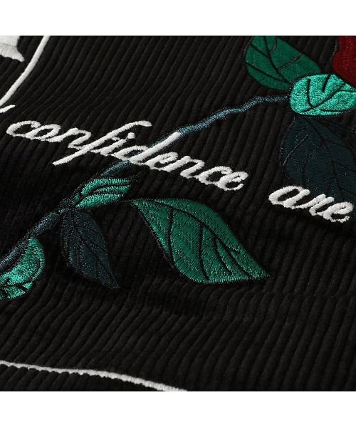 CavariA(キャバリア)/CavariA バライラスト刺繍長袖ビッグコーデュロイブルゾン メンズ ジャケット コーデュロイ バラ 薔薇 羽織 アウター コットン 綿100% ビッグシルエ/img15
