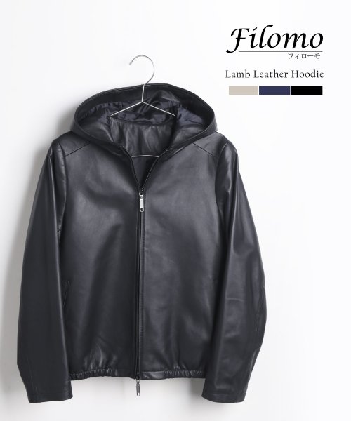 Filomo(フィローモ)/[Filomo]ラムレザーフード付きジャケットジップアップ/img08