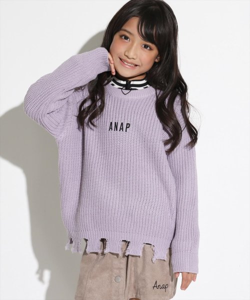 ANAP KIDS(アナップキッズ)/畦編みダメージニットトップス/img07