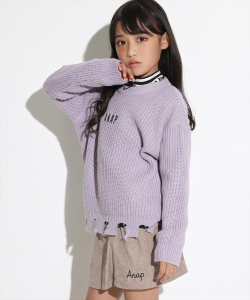 ANAP KIDS(アナップキッズ)/畦編みダメージニットトップス/img08