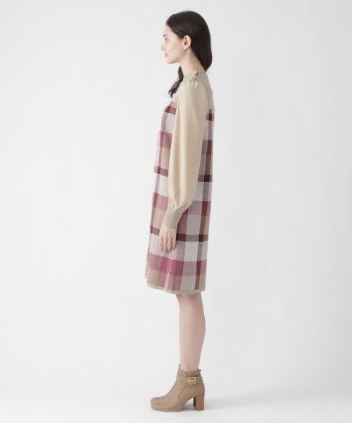 美人百花コラボ クレストブリッジチェックジャカードニットワンピース Blue Label Crestbridge Blue Label Crestbridge Magaseek