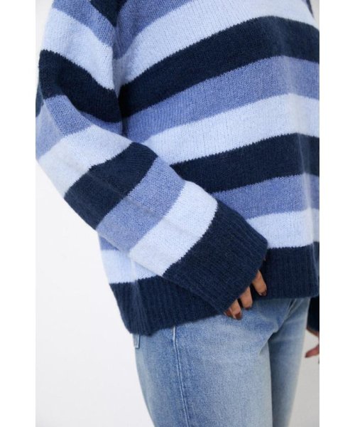 LAGUA GEM(ラグアジェム)/WIDE BORDER OVER KNIT TOPS/img14