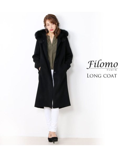 Filomo(フィローモ)/[Filomo] カシミヤ混ロングコート フォックスファー襟付き/img02