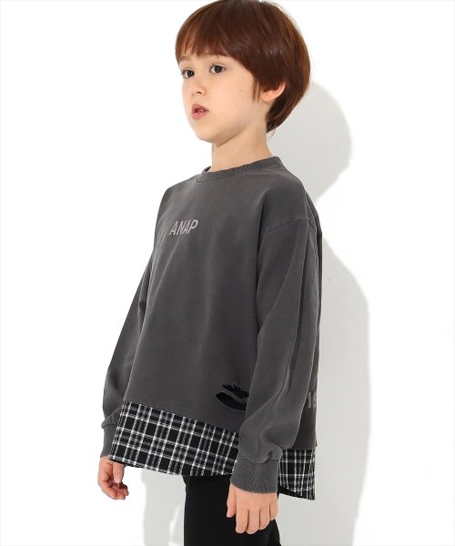 ANAP KIDS(アナップキッズ)/チェックシャツレイヤード風トレーナー/img05