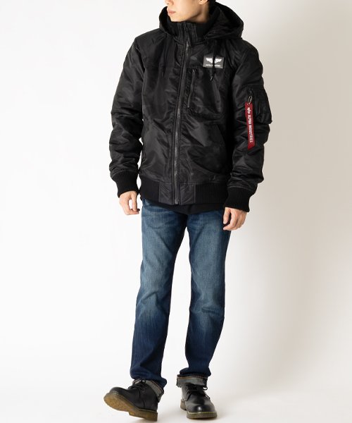 ALPHA INDUSTRIES(アルファインダストリーズ)/【ALPHA】　アルファ　フーデッド　リブ　ナイロンジャケットHOODED RIB JACKET　サーモライト生地/THERMOLITE/22AW新色追加！/img03