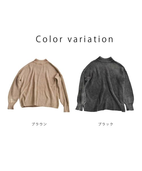 ARGO TOKYO(アルゴトウキョウ)/ピグメントデザインニットトップス25101 Pigment processing kint tops /img02