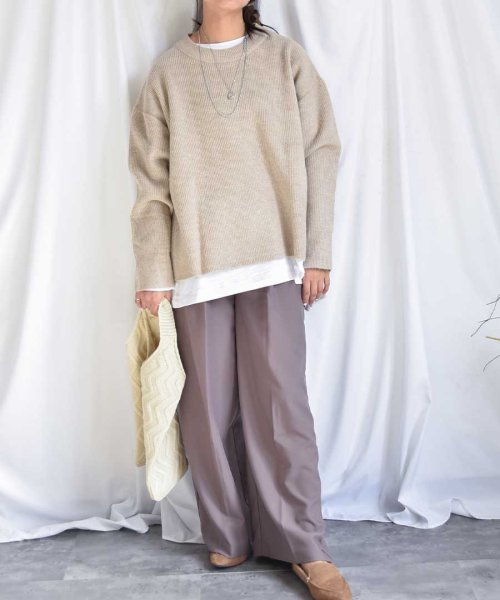 ARGO TOKYO(アルゴトウキョウ)/サイドスリットニットトップス 25102 Side slit knit pullover/img04