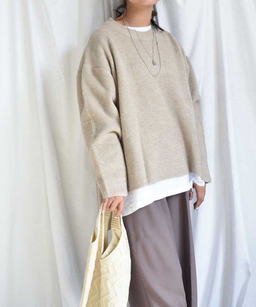ARGO TOKYO(アルゴトウキョウ)/サイドスリットニットトップス 25102 Side slit knit pullover/img05
