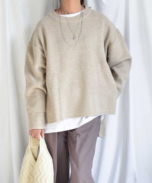 ARGO TOKYO(アルゴトウキョウ)/サイドスリットニットトップス 25102 Side slit knit pullover/img09