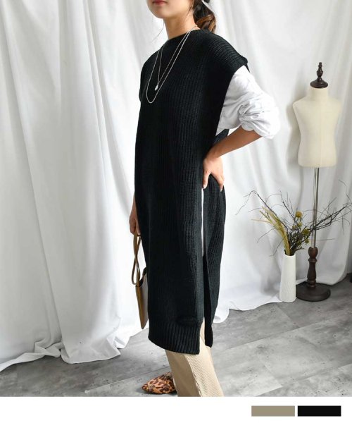 ARGO TOKYO(アルゴトウキョウ)/ローゲージロングニットベスト 29090 Low gauge long knit vest /img01