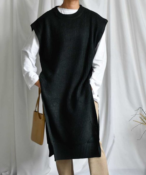 ARGO TOKYO(アルゴトウキョウ)/ローゲージロングニットベスト 29090 Low gauge long knit vest /img03