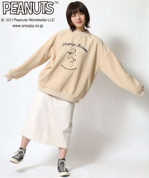 salong hameu(salong hameu)/【Salong hameu】PEANUTS◆スヌーピー フェイス刺繍ボアトレーナー/ユニセックス/img29