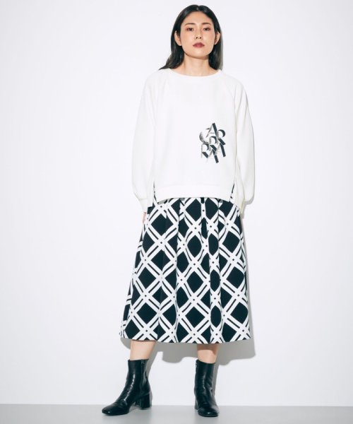 バイアスチェック裏毛スカート 
