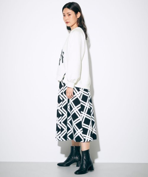 バイアスチェック裏毛スカート 