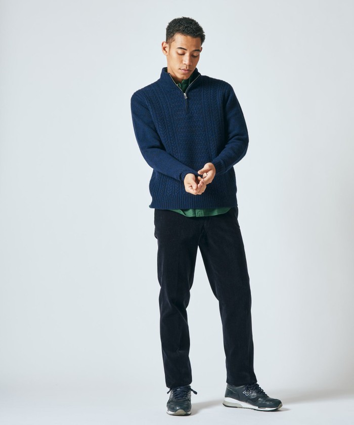 Cash Lam's Wool】ハーフジップ タートルネック ニット