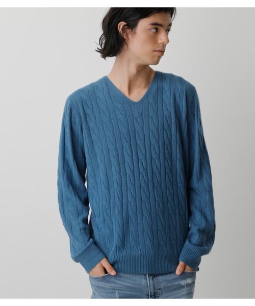 AZUL by moussy(アズールバイマウジー)/NUDIE CABLE V／N KNIT PULLOVER/img19
