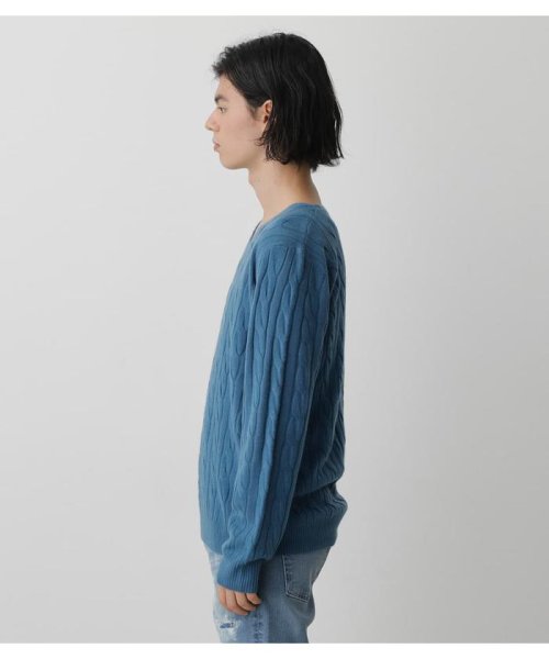 AZUL by moussy(アズールバイマウジー)/NUDIE CABLE V／N KNIT PULLOVER/img23