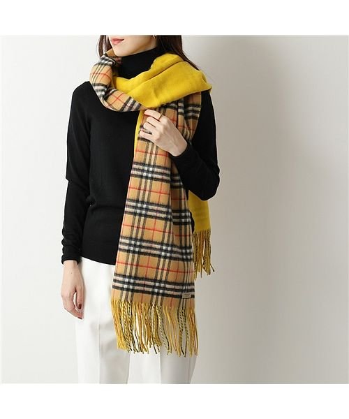 BURBERRY(バーバリー)/【BURBERRY(バーバリー)】SCARF CHECK 200×60  8004551 8004553 カシミヤ 大判 ストール マフラー チェック×バイカラ/img02