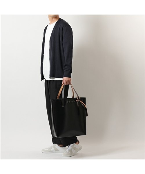 セール Marni マルニ トートバッグ メンズ Shmq0025q0 P0621 Z1n99 セルロース ショッピングバッグ ロゴ 鞄 マルニ Marni Magaseek