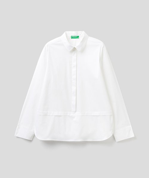 BENETTON (women)(ベネトン（レディース）)/ウエスト切り替えストレッチ長袖プルオーバーシャツ・ブラウス/img08