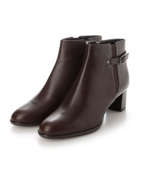 ベルトデザインサイドゴアショートブーツ ヒール5 5cm／筒丈10cm■原産国
