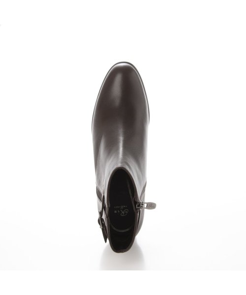 ベルトデザインサイドゴアショートブーツ ヒール5 5cm／筒丈10cm■原産国