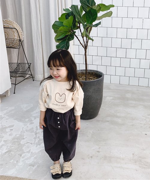 aimoha(aimoha（アイモハ）)/aimoha－KIDS－ 新作 韓国子供服 ボタン付きテーパードパンツ 韓国ファッション/img11