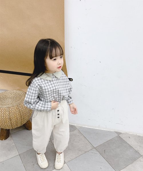 aimoha(aimoha（アイモハ）)/aimoha－KIDS－ 新作 韓国子供服 ボタン付きテーパードパンツ 韓国ファッション/img13