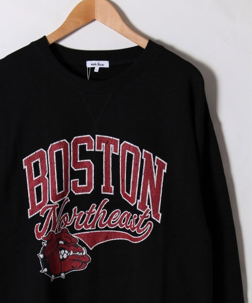 ALWAYS GOOD TIME NEW BASIC STORE(オールウェイグッドタイムニューベーシックストア)/ビックシルエット裏毛 BOSTON カレッジロゴドロップショルダートレーナー/img13