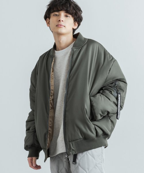スカジャン Ma 1 フライトジャケット 中綿 メンズ レディース リバーシブル ブルゾン 撥水 ビッグシルエット オーバーサイズ バルーン ミリタリー 防風 ロッキーモンロー Rocky Monroe Magaseek
