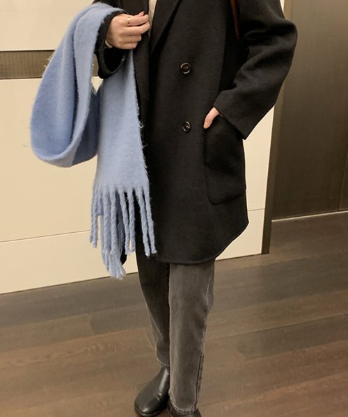 ARGO TOKYO(アルゴトウキョウ)/Big fringe muffler 26005　ビッグフリンジマフラー　マフラー　ビッグマフラー　小物　グッズ　冬グッズ　大判マフラー/img49