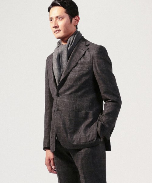 ウールカシミヤ フリンジマフラー 