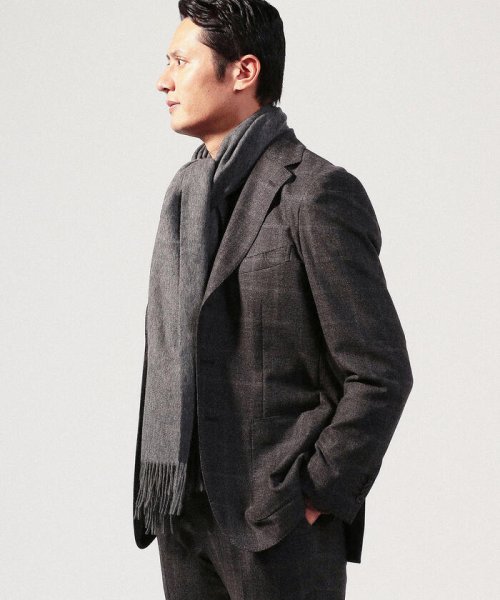 ウールカシミヤ フリンジマフラー 