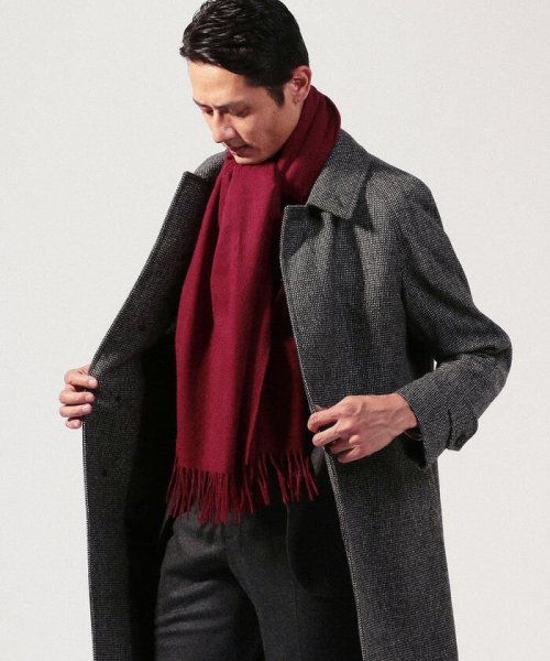ウールカシミヤ フリンジマフラー 
