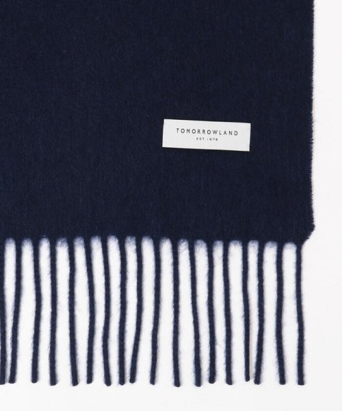 ウールカシミヤ フリンジマフラー 